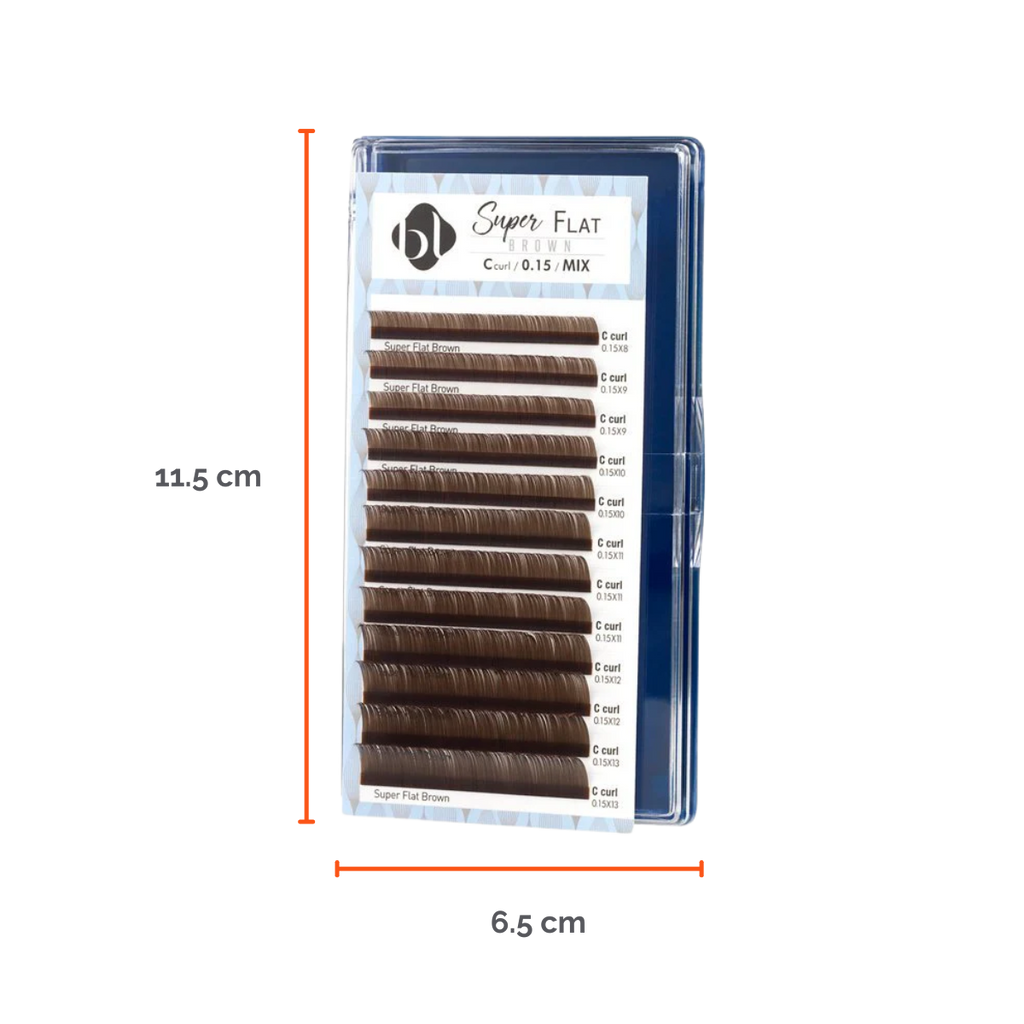Extensiones Super Flat Lash 0.15 (Marron Obscuro) MIX - BL Lashes