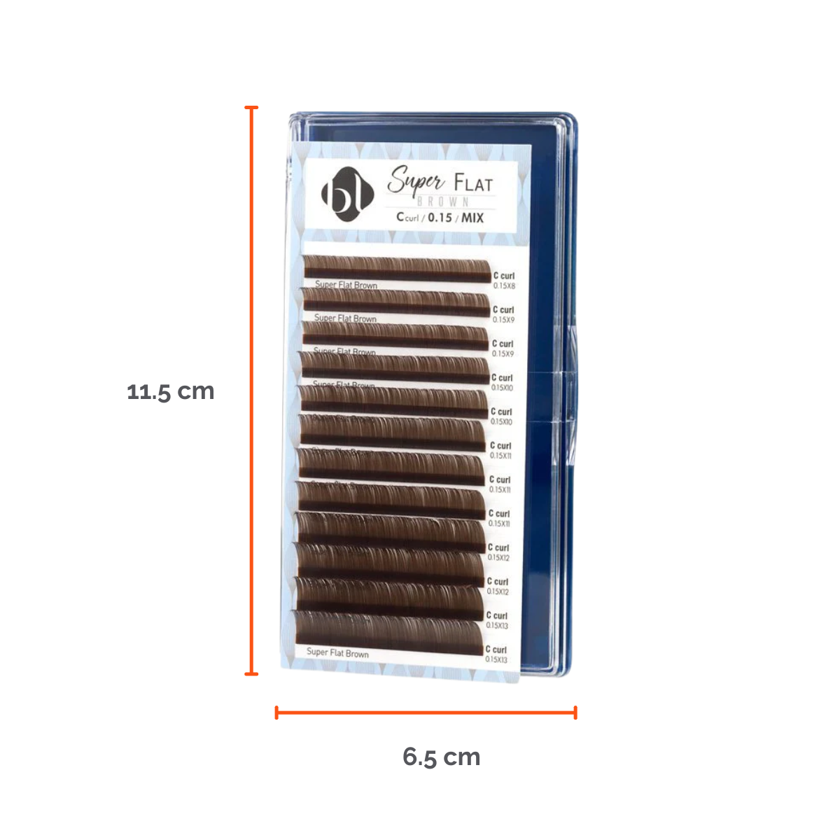 Extensiones Super Flat Lash 0.15 (Marron Obscuro) MIX - BL Lashes