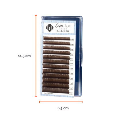 Extensiones Super Flat Lash 0.15 (Marron Obscuro) MIX - BL Lashes