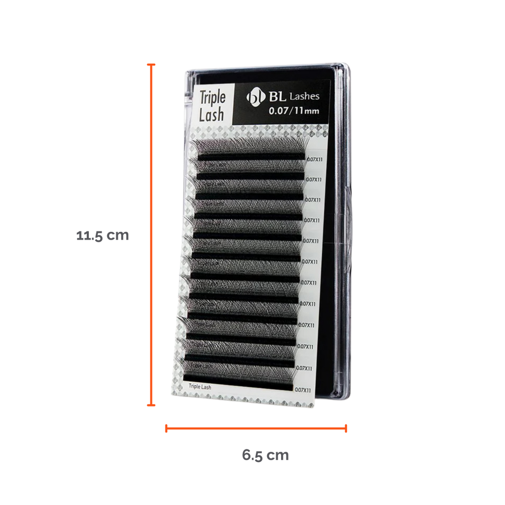 Extensión de pestaña Triple Lash- Volumen Tecnológico Curvatura C