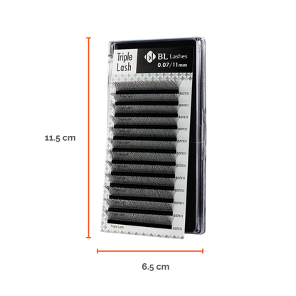 Extensión de pestaña Triple Lash- Volumen Tecnológico Curvatura C