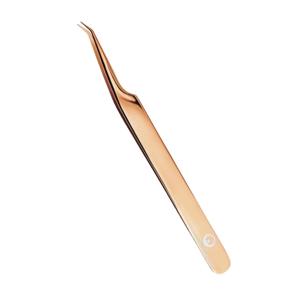 DLUX Pinzas para extensiones de pestañas; DLUX Golden Rose Tweezer