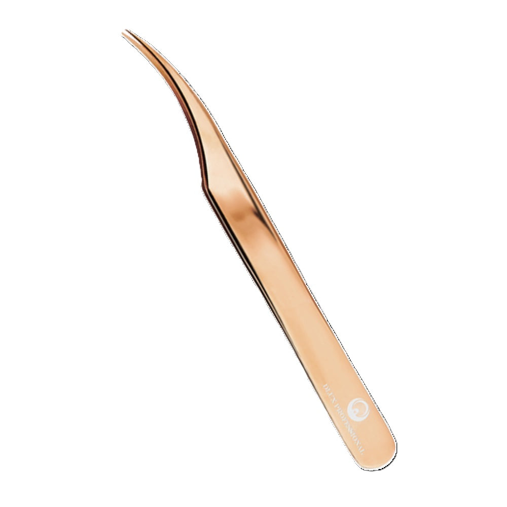 DLUX Pinzas para extensiones de pestañas; DLUX Golden Rose Tweezer