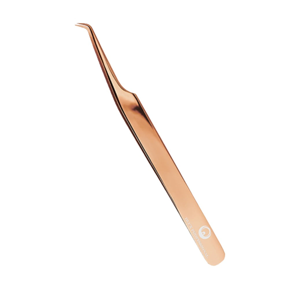 DLUX Pinzas para extensiones de pestañas; DLUX Golden Rose Tweezer