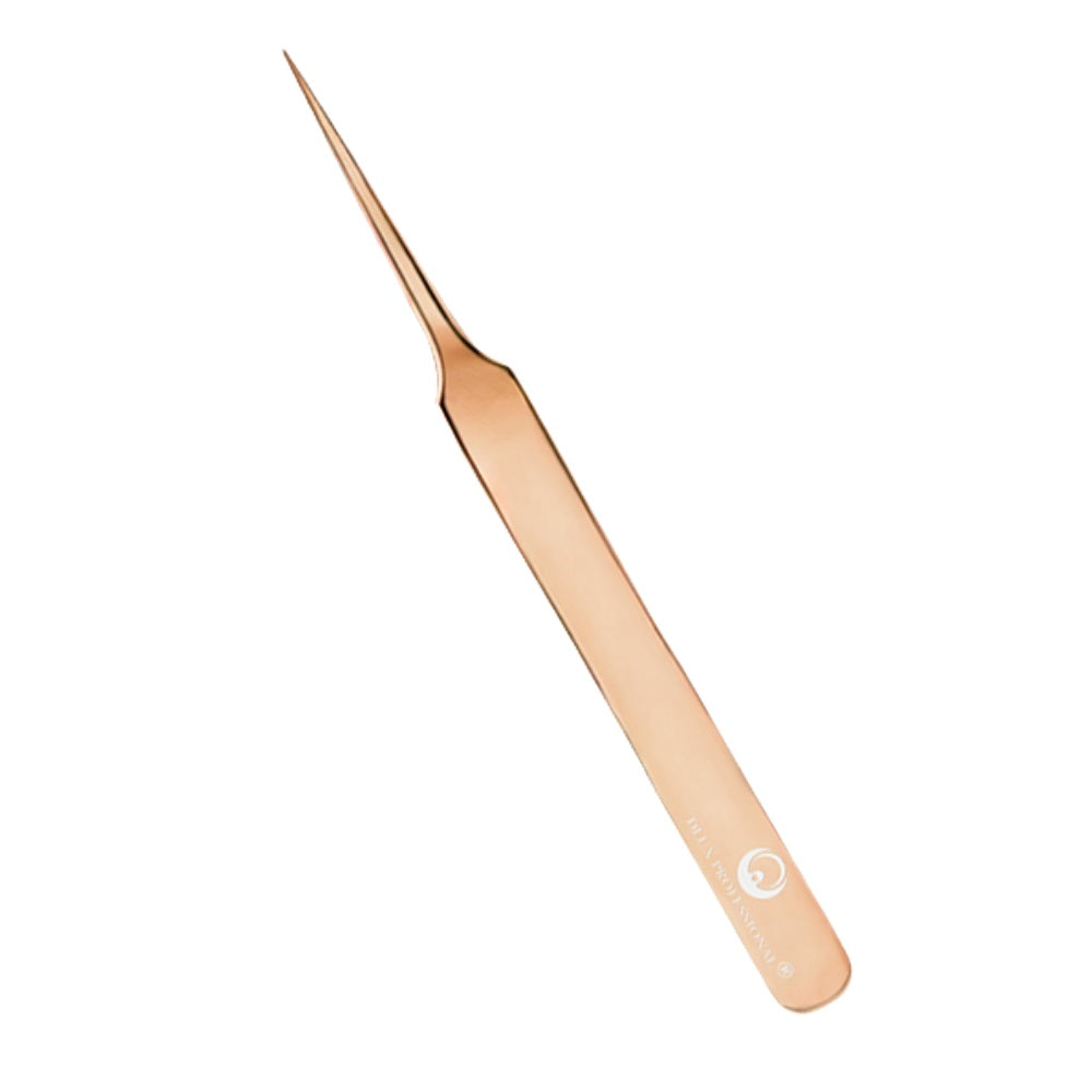 DLUX Pinzas para extensiones de pestañas; DLUX Golden Rose Tweezer