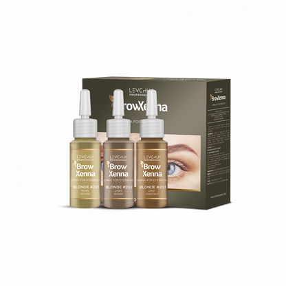  Set de Henna para Cejas "Blonde" de BrowXenna®, que incluye tres tonos diseñados